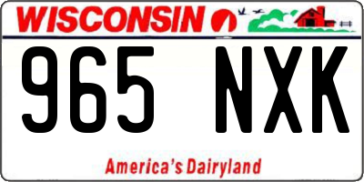 WI license plate 965NXK