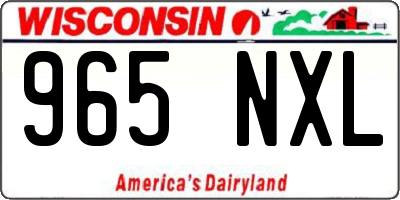 WI license plate 965NXL