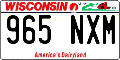 WI license plate 965NXM