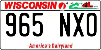 WI license plate 965NXO