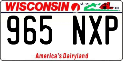 WI license plate 965NXP