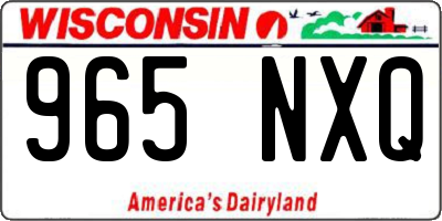 WI license plate 965NXQ