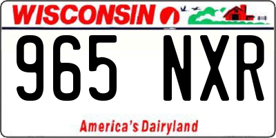 WI license plate 965NXR
