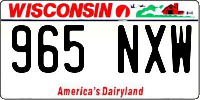 WI license plate 965NXW