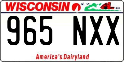 WI license plate 965NXX