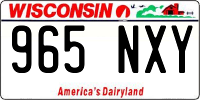 WI license plate 965NXY