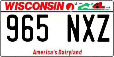 WI license plate 965NXZ