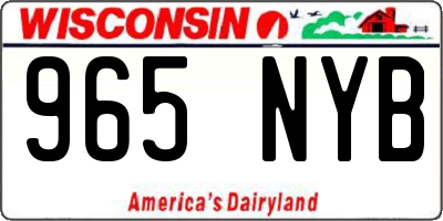 WI license plate 965NYB