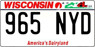 WI license plate 965NYD