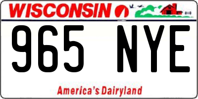 WI license plate 965NYE