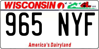WI license plate 965NYF
