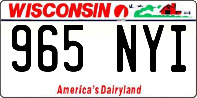 WI license plate 965NYI