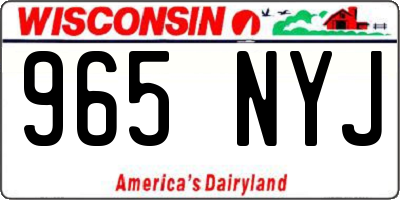 WI license plate 965NYJ