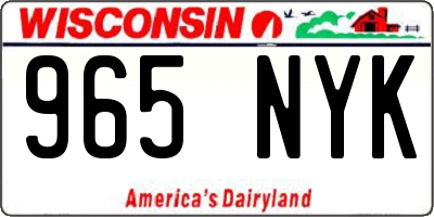 WI license plate 965NYK