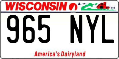 WI license plate 965NYL