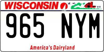 WI license plate 965NYM