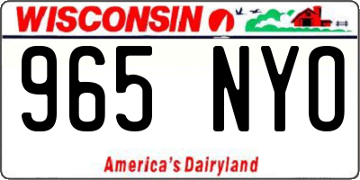 WI license plate 965NYO