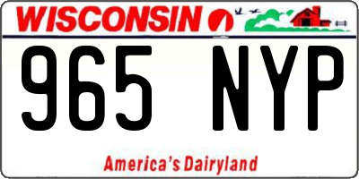 WI license plate 965NYP