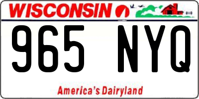 WI license plate 965NYQ