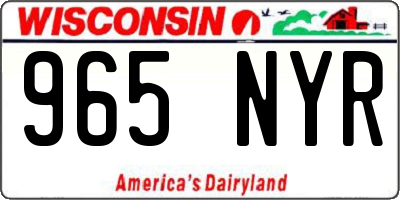WI license plate 965NYR