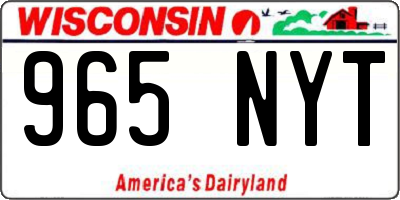 WI license plate 965NYT