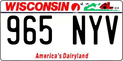 WI license plate 965NYV