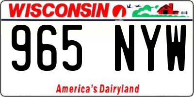WI license plate 965NYW