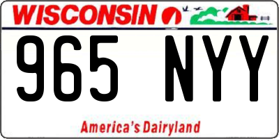 WI license plate 965NYY