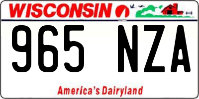 WI license plate 965NZA