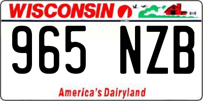 WI license plate 965NZB