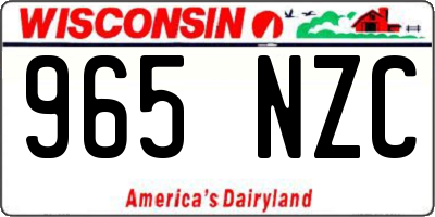 WI license plate 965NZC
