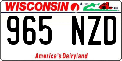 WI license plate 965NZD