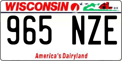 WI license plate 965NZE