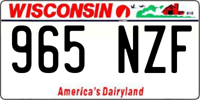 WI license plate 965NZF