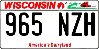 WI license plate 965NZH
