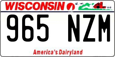 WI license plate 965NZM