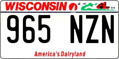 WI license plate 965NZN