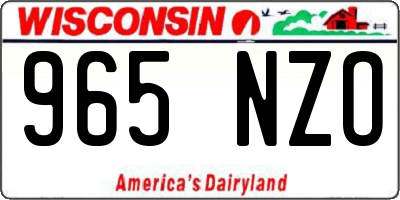 WI license plate 965NZO
