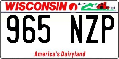 WI license plate 965NZP