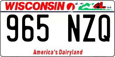 WI license plate 965NZQ