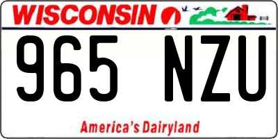 WI license plate 965NZU