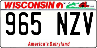 WI license plate 965NZV