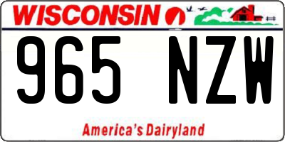 WI license plate 965NZW