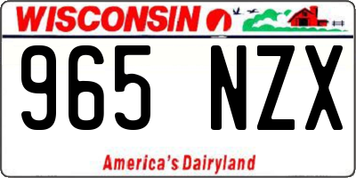 WI license plate 965NZX
