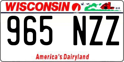 WI license plate 965NZZ