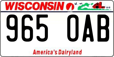 WI license plate 965OAB