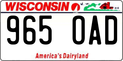 WI license plate 965OAD