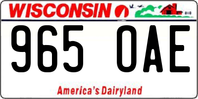 WI license plate 965OAE