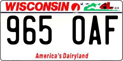 WI license plate 965OAF