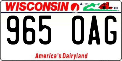 WI license plate 965OAG